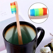 (20Pack) Personal Care Eco Friendly Bamboo Toothbrushes With Rainbow Bristles Oral