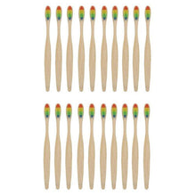 (20Pack) Personal Care Eco Friendly Bamboo Toothbrushes With Rainbow Bristles Oral