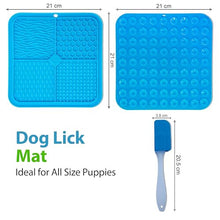 21cm Lick Mat for Dogs With Anti Slip Strong Suctions, 1 Pcs Slow Feeding Dog lick Mats & 1 Spatula - Lick Mat for Dog Puppy and Cat Food (Blue)