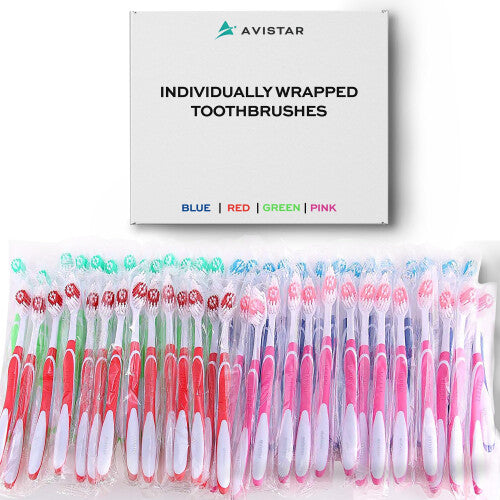 24 Individually Packaged Quality Large Head Medium Bristle Disposable