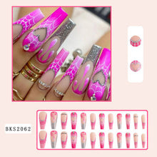 24 PCS 3D Halloween White Spider Web & Rhinestones Press-On Nails