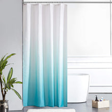 (240x200cm) Blue Shower Curtain Polyester Bath Curtain Gradient Waterproof Washable