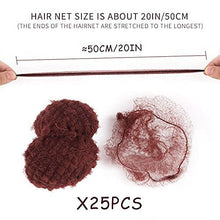 25 Brown Hair Nets, Invisible Hair Nets, Stretch Hair Nets, 50cm