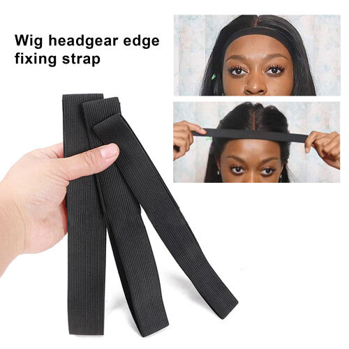 (2.5cm) 2.5/3/3.5/4cm Wig Band Fastener Tape Design Adjustable Black Wig Elastic Head Edges Grip Band for Women