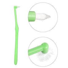 2pcs Interspace Toothbrush Soft Trim Single Tufted Wisdom Toothbrush for Detail Cleaning and Orthodontic Braces (Green and Blue)