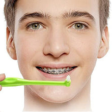 2pcs Interspace Toothbrush Soft Trim Single Tufted Wisdom Toothbrush for Detail Cleaning and Orthodontic Braces (Green and Blue)