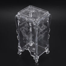 2Pcs Makeup Cotton Pad Organizer Butterfly Fancy Storage Box for Nail Art Wipe Cotton Makeup Tools, Transparent White