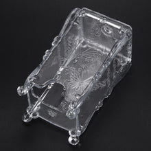 2Pcs Makeup Cotton Pad Organizer Butterfly Fancy Storage Box for Nail Art Wipe Cotton Makeup Tools, Transparent White