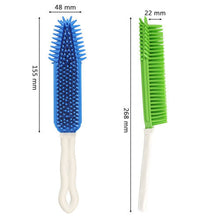 2Pcs Pet Hair Remove Brush, Best Car & Auto Detailing Brush Portable Dogs Cats Hair&Lint Remover Brush (Blue and Green)