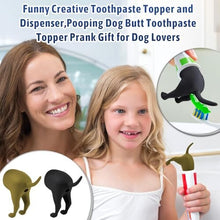 2Pcs Pooping Toothpaste Cap, Funny Pooping Dog Butt Toothpaste Topper, Creative Toothpaste Dispenser, Portable Dust Proof Reusable Toothpaste Squeezer