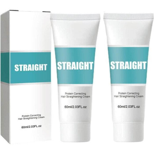 2pcs Protein Corrective Straightening Cream,60ML Hair Straightening Cream for Women,Smoothing Hair Protection Cream