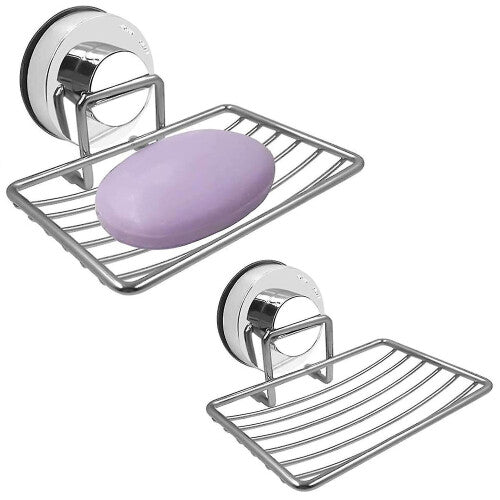 2pcs Soap Dish Suction Cup Rustproof Sponge Holder For Bathroom Kitchen