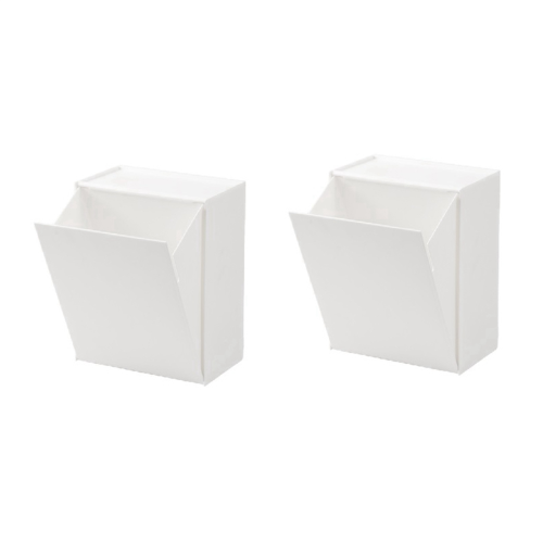 2pcs Square Wall-Hung Storage Box Paper Towel Garbage Bag