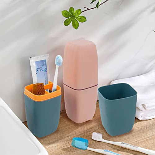 2Pcs Toothbrush Travel Case, Portable Travel Toothbrush Holder, Travel Toothbrush and Toothpaste Storage Case with Toothbrush Covers for Home Travel