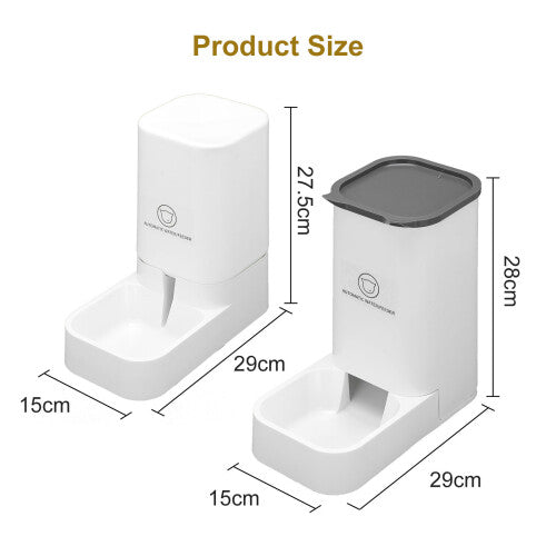 2x 3.8L Automatic Pet Dog Cat Food Drink Dispenser Feeder Water Bowl