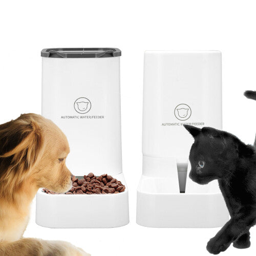 2x 3.8L Automatic Pet Dog Cat Food Drink Dispenser Feeder Water Bowl