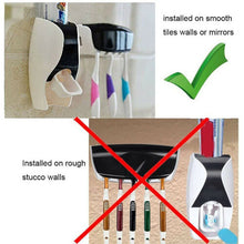 2X Auto Automatic Toothpaste Dispenser+5 Toothbrush Holder Set Wall Mount Stand