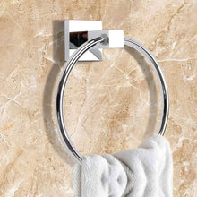 2X Stainless Steel Toilet Roll Holder and Towel Ring Set