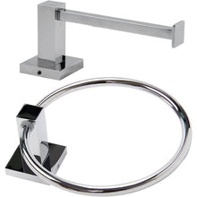 2X Stainless Steel Toilet Roll Holder and Towel Ring Set