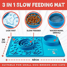 3 in 1 Dog Feeding Mat for Small Dogs & Cats | Lick Mat + Slow Feeder Bowl + Water Bowl | Food Grade Silicone, BPA Free | UK Brand (Crete Shore)