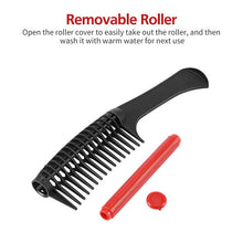 3-Pack Curling Combs, Anti-splice Combs with Rollers - Black Red