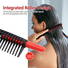 3-Pack Curling Combs, Anti-splice Combs with Rollers - Black Red