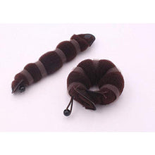 3 Pcs Magic Hair Styling Stylers,Hair Donut Bun Ring Styler Maker,1 Large and 2 Small,Used for Lady and Girls,Brown