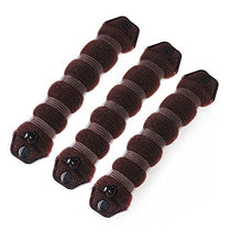 3 Pcs Magic Hair Styling Stylers,Hair Donut Bun Ring Styler Maker,1 Large and 2 Small,Used for Lady and Girls,Brown