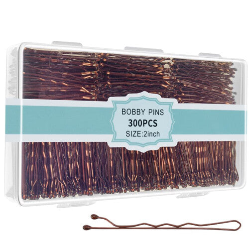 300 Pcs Bobby Pins Brown  Brown Hair Pins for Women Girls and Kids  In