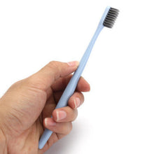 30PCS Durable And Portable Blue Soft Wheat Straw Charcoal Toothbrush Comfortable Handle