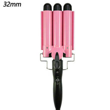 (32mm) Pink Hair Salon Ceramic 3 Triple Barrel Hair Wave Waver Curling Iron Curler Wand