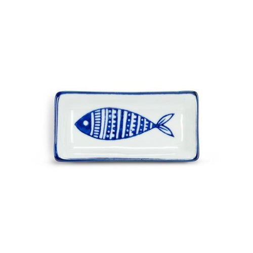 3.5 in. Fish Sauce Dish, Blue & White