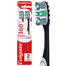 360 Optic White Advanced Toothbrush, Medium Toothbrush for Adults,2 Count (Pack of 1)