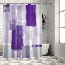 (36inchx72inch, Purple) Fabric Shower Curtain for Bathroom,Custom Shower Curtain Set with Hooks, Luxury Bathroom Curtains, Purple Grey Waterproof Polyester Bathroom Accessori