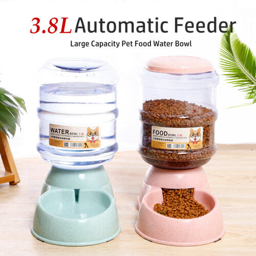 3.8L Dog Automatic Feeders Plastic Water Bottle Cat Bowl Feeding and Drinking Dog Water Dispens