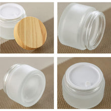 3PCS 20G 20ml Empty Refillable Translucent Glass Makeup Cosmetic Face Cream Lip Balm Storage Container Jar Pot Bottle with Liners and Screw Lid for