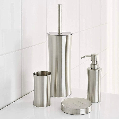 3pcs Stainless Steel Matching Dispenser Tumbler Toilet Brush Set