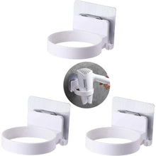 3PCS Wall-Mounted Hair Dryer Holder, Hair Dryer Holder Mounting Bracket, Self-Adhesive Suction Cup Hair Dryer Shelf, for Bedrooms, Hair Salon-White