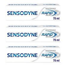 3x Sensodyne Rapid Relief Whitening Toothpaste Long Lasting Protection - 75ml