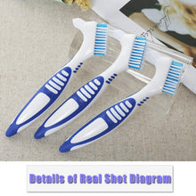 4 Pack Denture Brushes with Double Sided Denture Cleaning Brush Heads for Denture Care