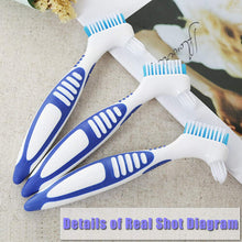 4 Pack Denture Brushes with Double Sided Denture Cleaning Brush Heads for Denture Care