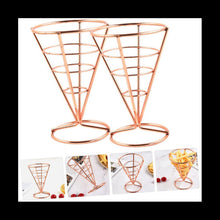 4 Pcs Kitchen Party Holder Wire for Stand Chicken Display Metal Cone Fried Fries Racks