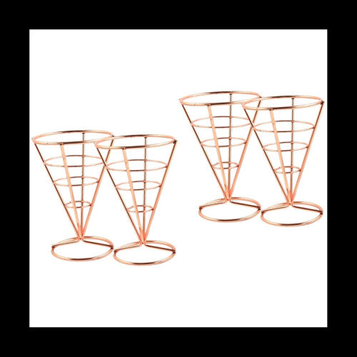 4 Pcs Kitchen Party Holder Wire for Stand Chicken Display Metal Cone Fried Fries Racks