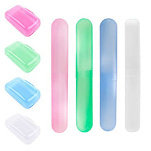 4 Pcs Toothbrush Case Travel Cover with 4 Pcs Toothbrush Head Cover Portable Plastic Toothbrush Storage Case Toothbrush Container for Camping, Travel,