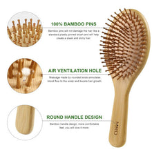 4 Piece Bamboo Hairbrush And Comb Set With Paddle For Detangling Hairbrushes