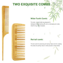 4 Piece Bamboo Hairbrush And Comb Set With Paddle For Detangling Hairbrushes