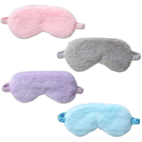 4 Pieces Sleeping Mask, Plush Eye Mask,  Eye Mask