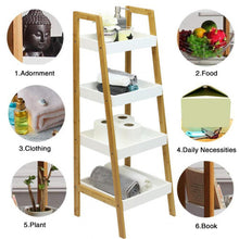 4-Tier Ladder Shelf Bookshelf Plants Stand Storage Organizer