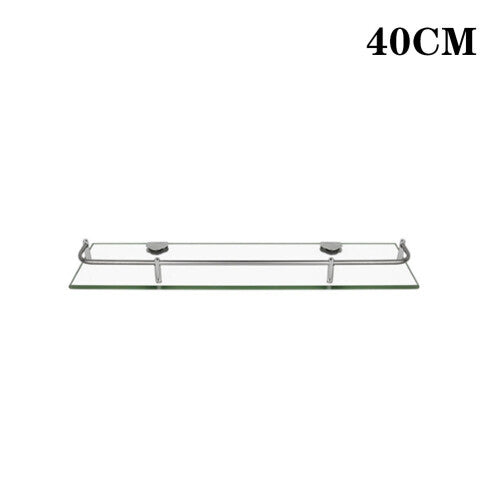 (40CM) Tempered Glass 6MM Wall-Mounted Bathroom Shelf