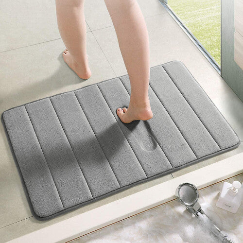 (40x60 cm, Grey Bath Mat) Memory Foam Bath Mat Non Slip Bathroom Shower Rug